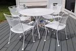 white metal table set